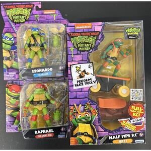 Teenage Mutant Ninja Turtles Lot Action Figures Mayhem Half‎ Pipe RC Skateboard